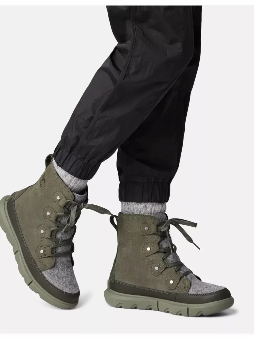 Sorel Women’s Explorer Nex Joan Waterproof Winter Boots Green Sz 7.5